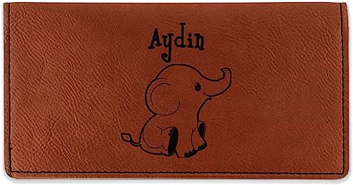 RNK Shops Personalized Safari Leatherette Checkbook Holder - Double Sided