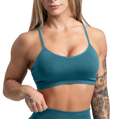 Image of Gymreapers Seamless Sports Bra for Women - Wireless Compression Padded Supportive Bras for Gym, Yoga, & Fitness