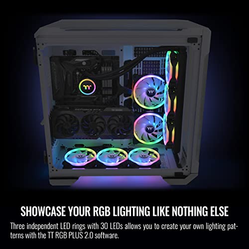 Image of Thermaltake SWAFAN 12 RGB Radiator Fan TT Premium Edition 3 Pack, Swappable Fan Blade Design, Customizable air Flow Direction, 2000 RPM, CL-F137-PL12SW-A, 120mm Black
