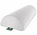 Knee Pillow for Back Pain - Half Moon Bolster Pillow - Provides Relief and Support for Sleeping on Side, Stomach or Back - Memory Foam Semi Roll Leg Pillow Wedge with Washable Organic Cotton Cover