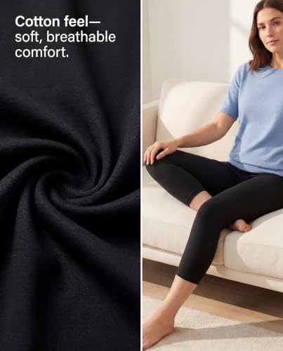 Hue Wide Waistband Cotton Capri Leggings — view 5