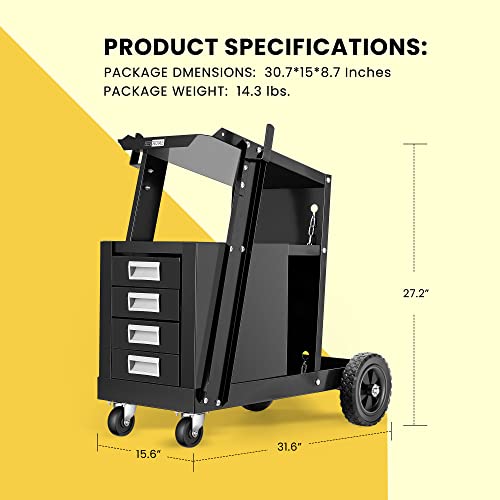 Vivohome VH687US Rolling Welding Cart With 4 Drawers Upgraded Wheels And Tank Storage thumb #6