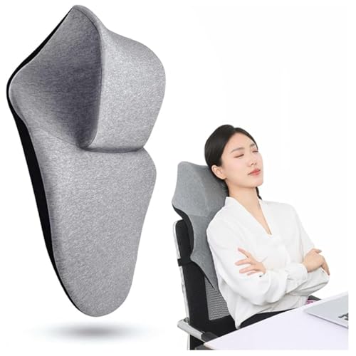 Cnahfsal Neck Support for Office Chair，Memory Foam Neck Support Enlarge Head Rest for Office Chair，Washable Cover with Fixed Strap Suitable for Most Office Chairs Without Headrests