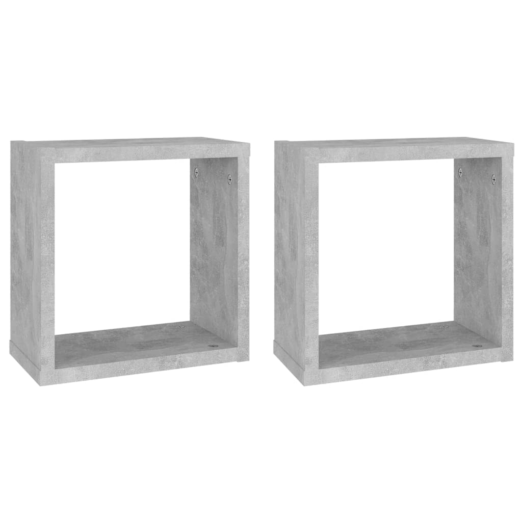 vidaXL Mensole Parete a Cubo 2 pz Grigio Cemento 30x15x30 cm
