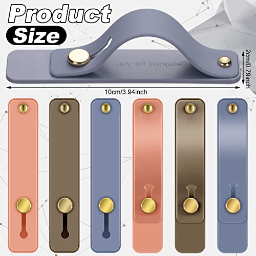 Image of Weewooday 6 Pieces Phone Grip Holder Cell Phone Grip Strap Telescopic Finger Strap Stand Universal Finger Kickstand for Most Smartphones(Blue, Pink, Coffee,Classic)