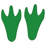 LiteMark 9 Inch Green Removable Dinosaur Tracks Decal Stickers Floors Walls - Pack of 12