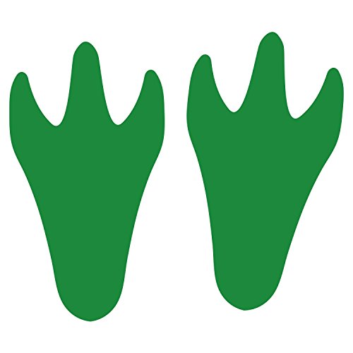 LiteMark 9 Inch Green Removable Dinosaur Tracks Decal Stickers Floors Walls - Pack of 12