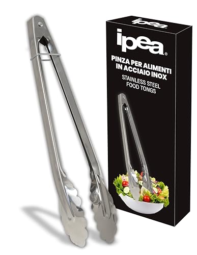2 pinze per alimenti, in acciaio inox resistente, pinze da cucina per barbecue, pinze per pane, pinze da cucina (22,9 cm e 30,5 cm