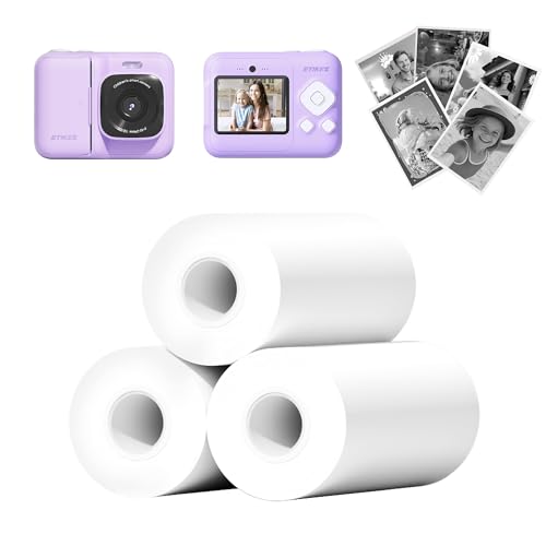 Kids Instant Print Camera Paper, Thermal Printing Refill Set for Toddler Camera, Compatible with ETIKEZ Funshot 20, HD Camera Thermal Printing Paper, 2.2" x 26ft (5.6cmx8m) Per Roll, 3 Rolls