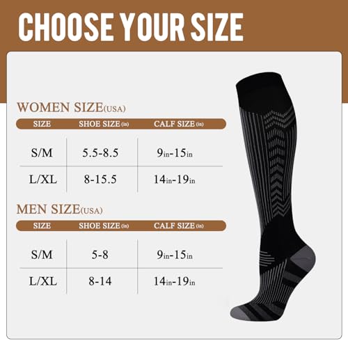 Image of Compression Socks for Women & Men (20-30mmHg) 1 /3 /7 Pairs - Best for Running, Travel,Cycling,Pregnant,Nurse