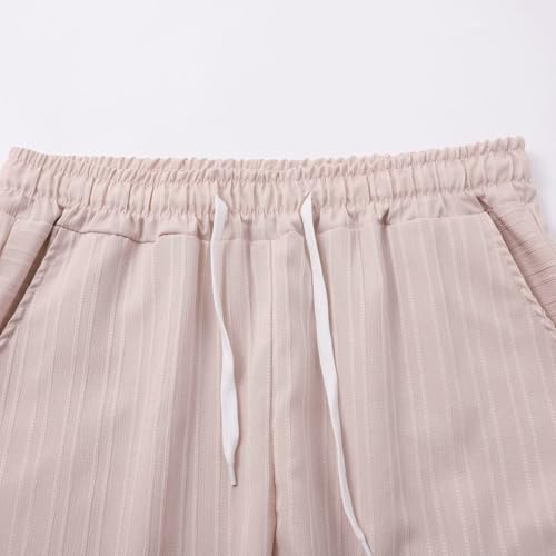 Men's Linen Shorts Casual Elastic Waist Drawstring Summer Beach Vacation Yoga Golf Shorts with Pockets4