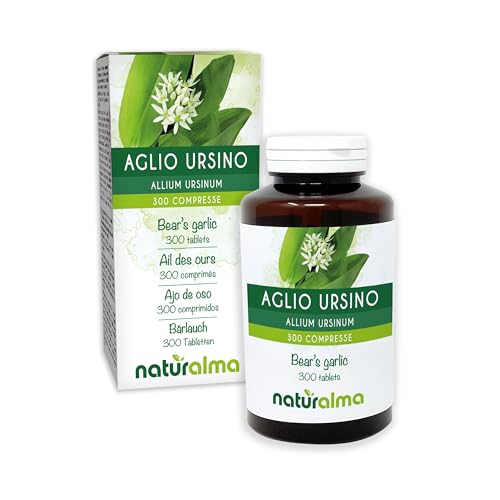 Bear's Garlic or Wild Garlic (Allium ursinum) Leaves and Bulbs Naturalma - 150 g - 300 Tablets - Food Supplement - Natural and Vegan
