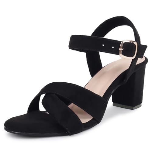 Image of TRASE Block Heels Sandals For Women, Dusky Stylish & Comfortable Footwear