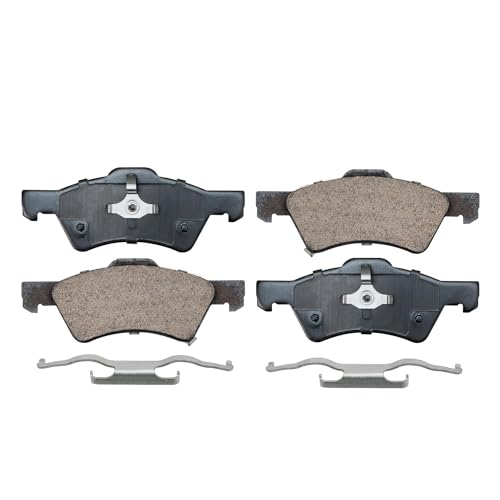 Image of Detroit Axle - Brake Pads for 2001-2007 Dodge Grand Caravan Chrysler Town & Country Voyager, Front and Rear Ceramic Brake Pads w /Hardware 2002 2003 2004 2005 2006 Replacement