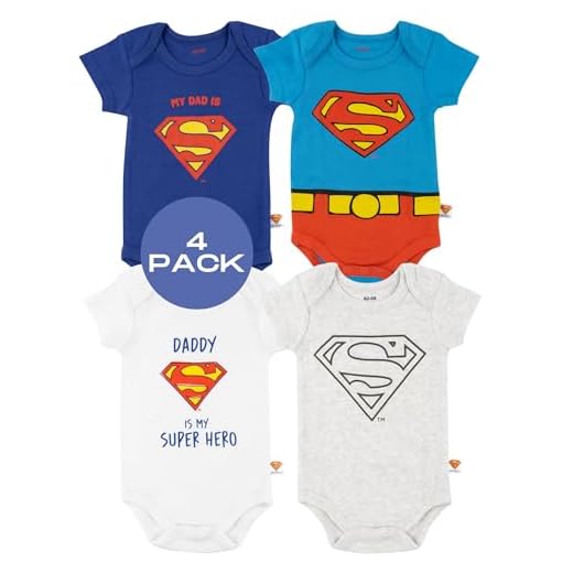 DC Comics Superman Body Bebe Manga Corta Regalos Para Bebes Recien Nacido Pack De 4 62-68