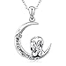 Collana con ciondolo sorelle in argento sterling Always My Sister Forever My Friend, collana con ciondolo luna da donna per donna Girl Sisters on the Moon, gioielli regali per donne sorelle amiche