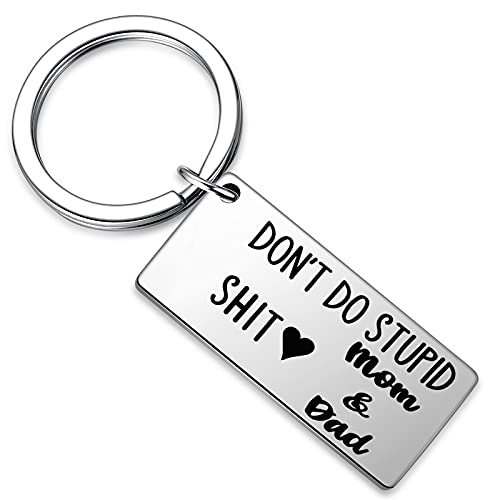 Funny Keychain Gifts for Boys Kids First Car Key Chain Drivers License Gifts for Son Going to College Gift From Parents