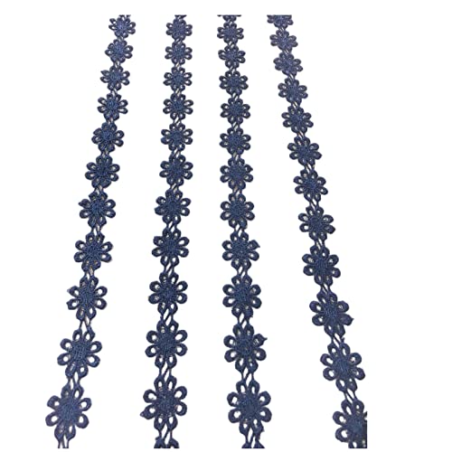Navy Blue Lace Trim Edging Ribbon 7 Yards 1'' Decorating Lace Embroidered Trim Ribbons for Clothes Dress Sewing Making Home Party Wedding Decoration