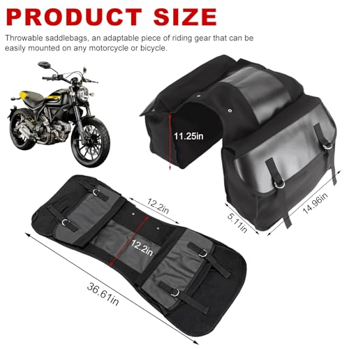 image for Ohleats Large Capacity Motorcycle Side Panniers, Durable & Foldable Ca