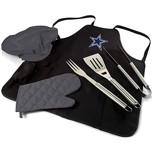 Image of Picnic TIME BBQ Apron Tote Pro Grill Set, (Black with Gray Accents)