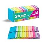 (24 Pads) Sticky Notes 3x3 Inches,Bright Colors Self-Stick Pads, Easy to Post for Home, Office, Notebook