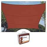 Perel Toldo Vela Rectangular 2 x 3 m para jardín y terraza, Color Terracota