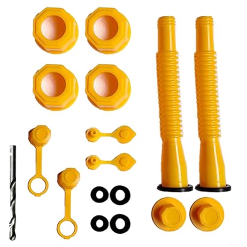 Yhenlovtt Kit de boquillas de depósito de combustible para cortacésped y equipos de alimentación al aire libre, juego de repuesto de plástico de 2/4 piezas con tapa resistente a fugas y punta de