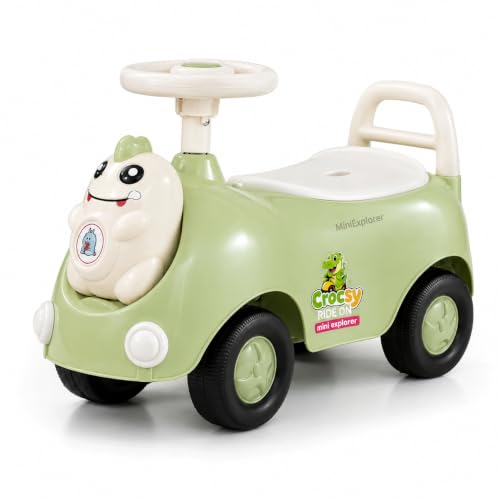 Image of MiniExplorer Crocsy Wiggle Car for Kids Age 1-5 Years, Twisting Swing Magic Car with Silent Wheels, Anti-Rollover Ride On Toy for Boys & Girls, Shockproof Yoyo Car - Green