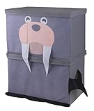 Cute Walrus Stackable Toy Storage Organizer by Clever Creations | Toy Box Collapsible Storage Box for Kids Bedroom | Perfect Size Toy Chest for Organizing Toys, Kid Clothes, Shoes and More!