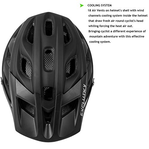 Exclusky EXCLU0121MC1 Bike Helmet Mountain Bike Helmet For Adults Lightweight Mtb Cycling Helmet For Men Women Adjustable Bicycle Helmet With Visor thumb #2