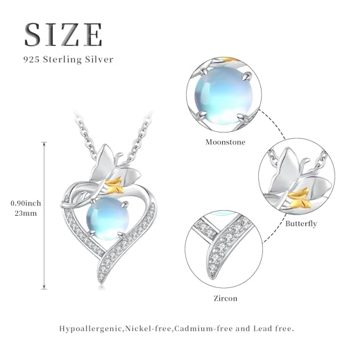 Collier en argent sterling 925 et véritable pierre de lune - 4