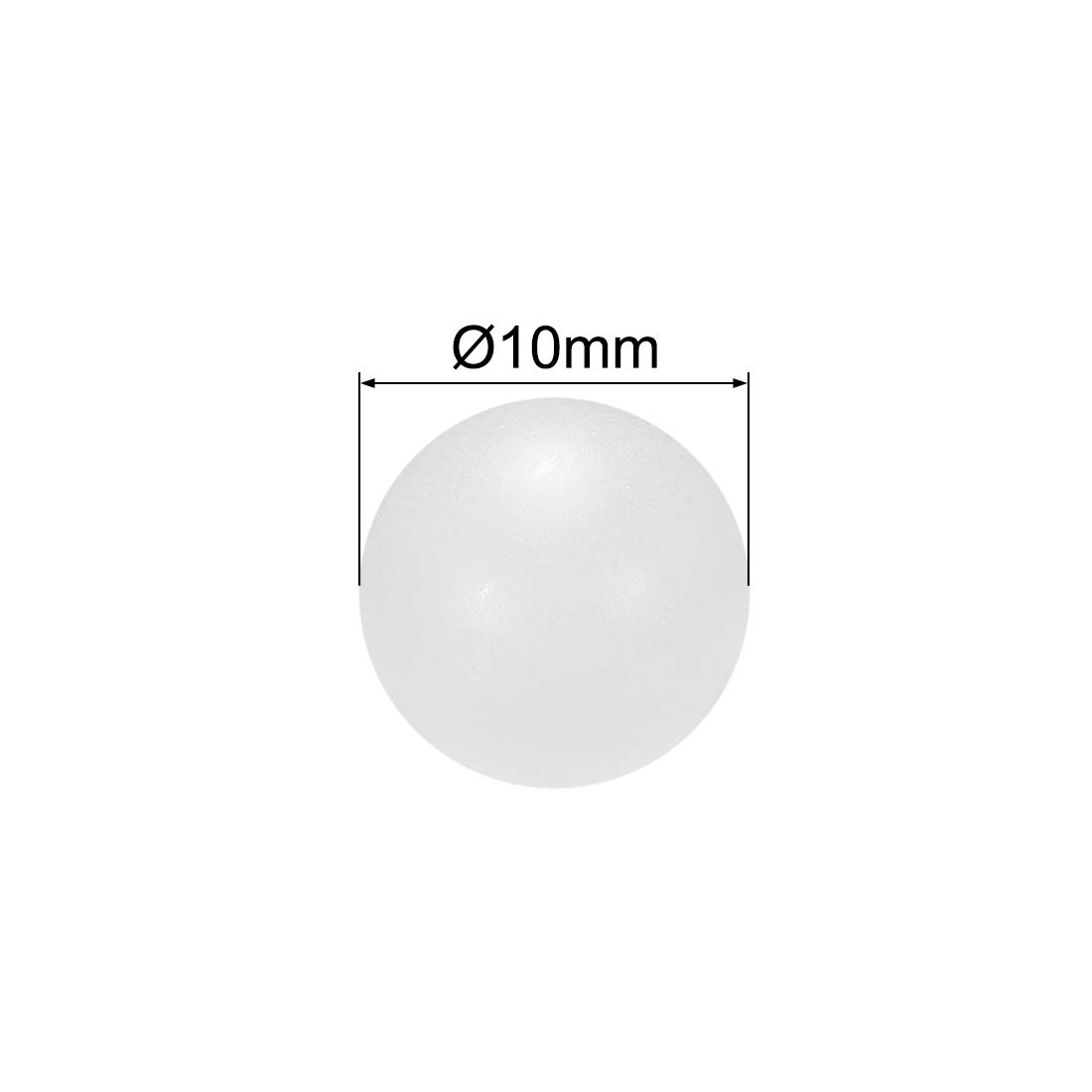sourcing map Bolas de plástico sólido PP 10mm Rodamiento de bolas de precisión 100 unidades