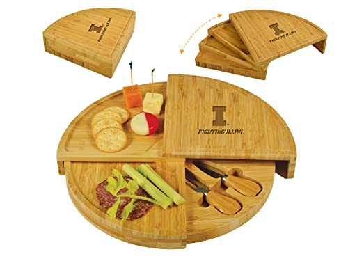 NCAA Illinois Fighting Illini Officially Licensed Multi Level Swiveling Patented Cheese Board 14