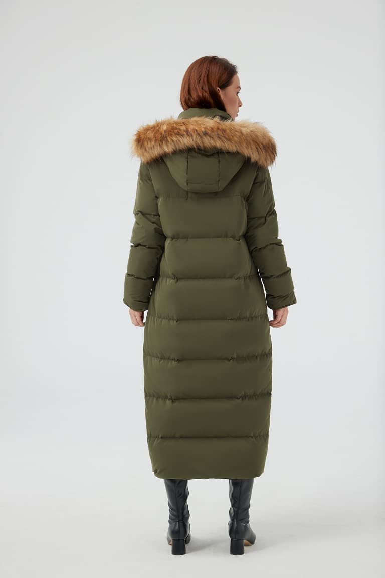Fitouch Damska zimowa długa kurtka puchowa Kobiety Waukee Maxi-lange Daunen-parka Stadion-jacke (1 w zestawie)