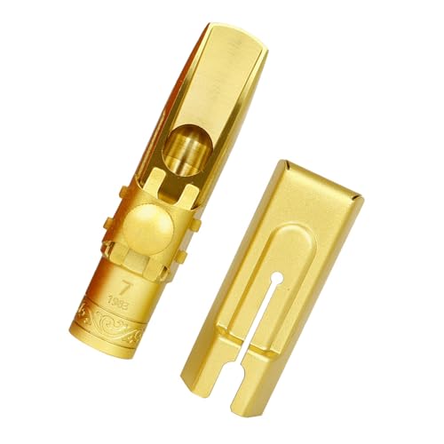 Embouchure de saxophone en laiton doré avec ligature et capuchons pour musiciens exigeants