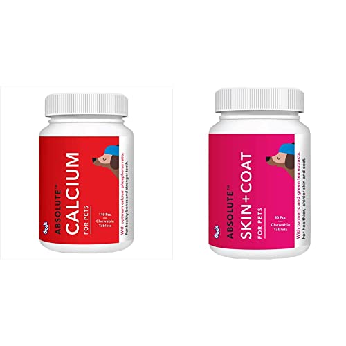 Image of Drools Absolute Calcium Tablet- Dog Supplement, 110 Pieces and Absolute Skin + Coat Tablet- Dog Supplement, 50 Pcs