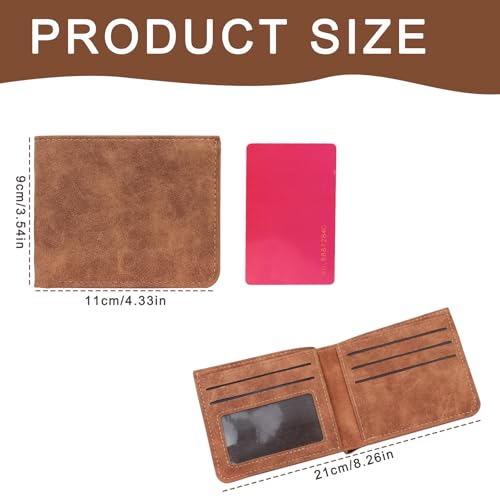 Men's Wallet, Fashionable Retro Bifold Wallets, Slim Wallet for Men with Double-Layer Cash Compartments, 5 Card Slots, 1 Photo Slot (Black)2