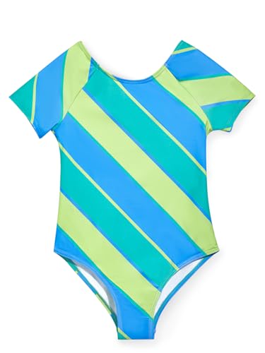 Haloumoning Girls One Piece Swimsuits Kids Short Sleeve Bowknot Backless Bathing Suit Swimwear 5-14 Years2