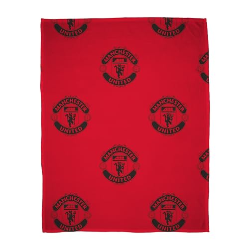 Manchester United Couverture Polaire Officielle FC Character World | Super Douce, Motif Blason de Football | Chaude et Super Douce au Toucher | Parfaite pour...