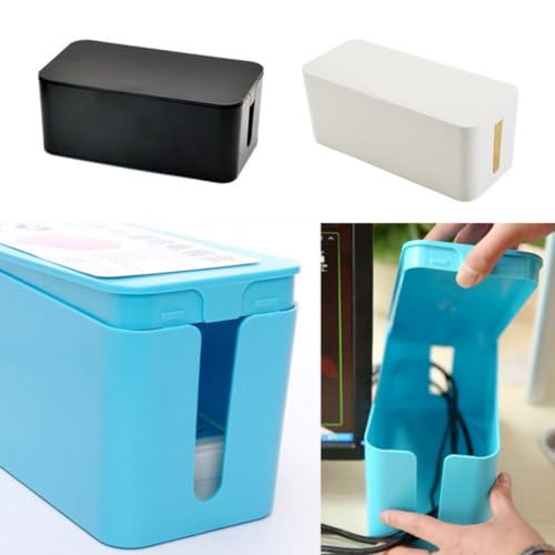 Boîte rangement câbles blanc organiseur multiprises maison bureau