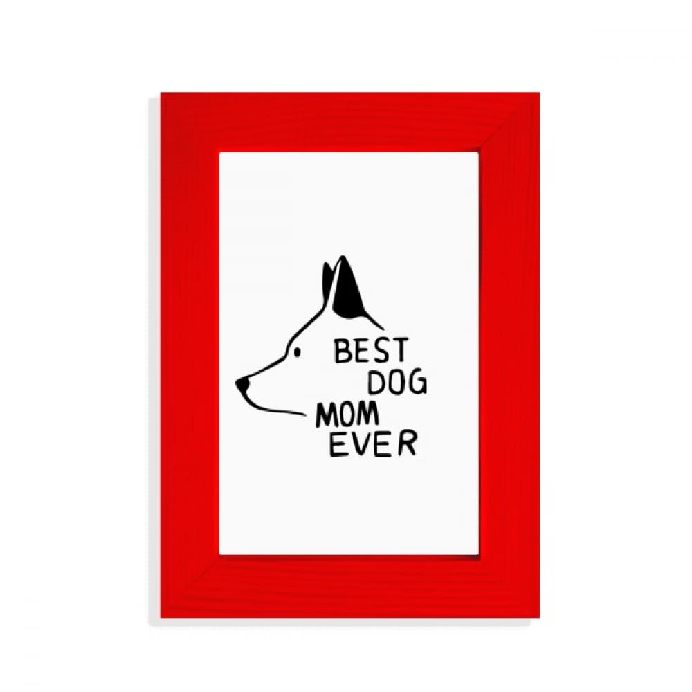Cadre photo Best Dog Mom Ever rouge pour décorer votre salon cocooning