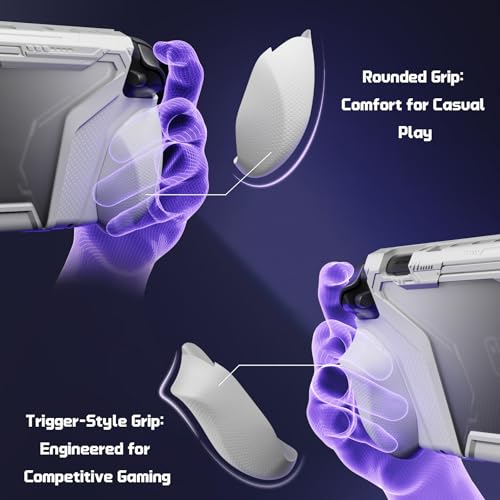 Image of PlayVital for Switch 2 Beyond-Grip Dockable Case, Interchangeable FPS /Omni Ergonomic Grips + Military-Grade Drop Protective Cover + 2 Joystick Caps for Nintendo Switch 2 (White)