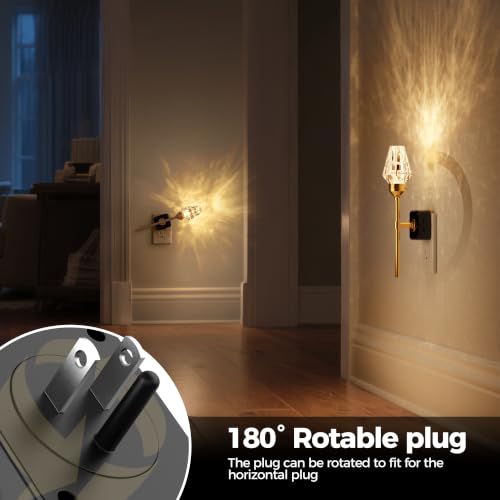 Image of DORESshop Plug in Night Light,Vintage Crystal Dimmable Nightlight 1 Pack