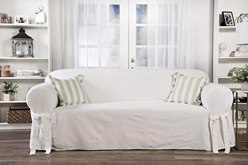 Classic Slipcovers BT10SOLWHITE Slipcover, Sofa, White