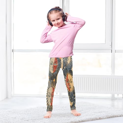 Toddler Girls Leggings Printed Yoga Pants Leggings Red Sun Moon for Kids4