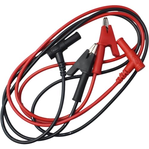Image of FDXGYH 2pcs Multimeter Testing Probe L Type Banana Male Plug to Alligator Clip Test Cable Wires Meter Leads (Black + Red)