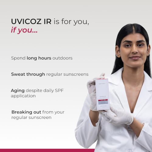 Image of Ceuticoz Uvicoz IR Dry Touch Sunscreen Gel | SPF 50 PA++++ | For Sunburn & Thermal Aging | Infrared & UV protection with matte finish | Uvinal A & Bemotrizinol | All Skin Types | 50g