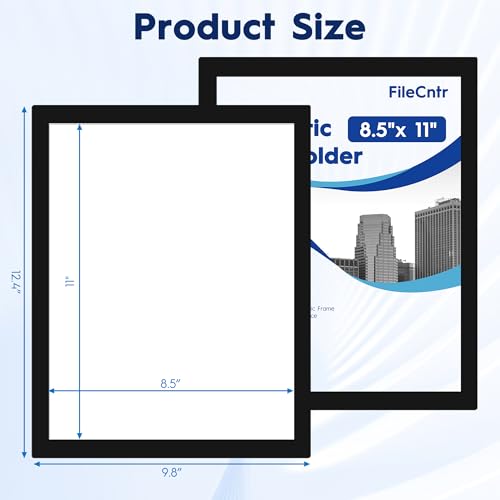 Soportes magnéticos de pared 8.5x11 pulgadas autoadhesivos para marcos informativos, pack de 24 2