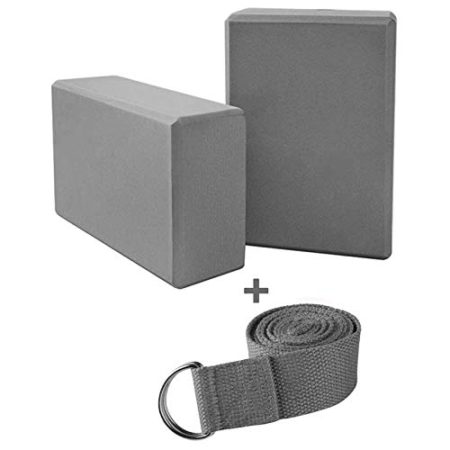 JIM'S STORE Bloque de Espuma Correa,Bloque de Yoga Ejercico EVA de Alta Densidad para Mejorar Fuerza y Flexibilidad Yoga Pilates Amantes