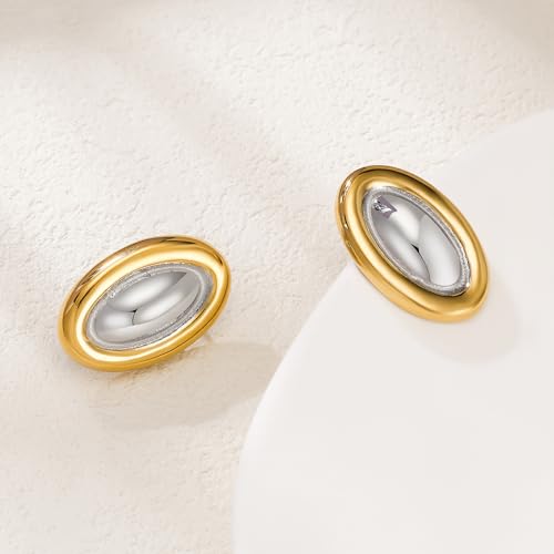 Vintage Gold and Silver Colors Earrings Fashion Geometric Stainless Steel Earrings for Women4